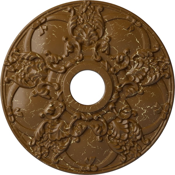 Ekena Millwork Norwich Ceiling Medallion (Canopies up to 4 1/2"), 18"OD x 3 1/2"ID x 1 3/8"P, Smokey Topaz Crackle CM18NOSTC - main